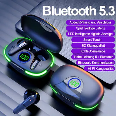 Kaufen Bluetooth In Ear Kopfhörer Kabellos Stereo Ohrhörer Schwarz Mit Ladebox NEU • 11.90€