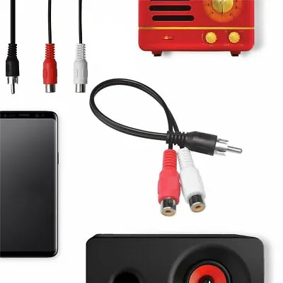 Kaufen Lautsprecher Adapter Y Splitter Kabel Kabel Für Audio RCA Männlich Bis 2 RCA • 4.46€