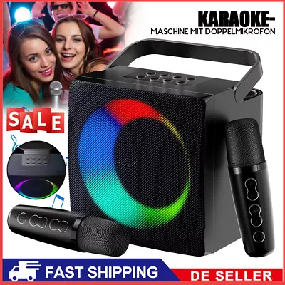 Kaufen RGB Karaoke Maschine Bluetooth 5.0 Lautsprecher Mit 2 Mikrofonen Musikset Singen • 35.99€