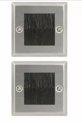 Kaufen 2x Silber Einzelbürste Kabel Eingang Aufgeräumtes System Wandplatte Fr Wandrückseite Box TV Sky • 13.77€