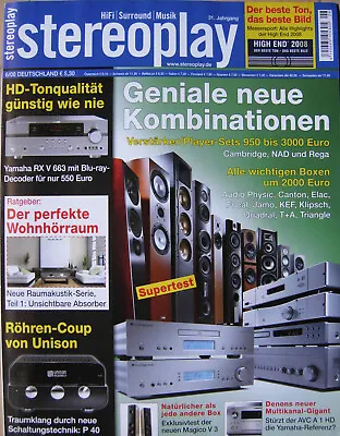 Kaufen Stereoplay 6/08 Unison P 40, KEF XQ 30, Ayre C 5 XE, Elac FS 247, NAD C355 BEE • 3€