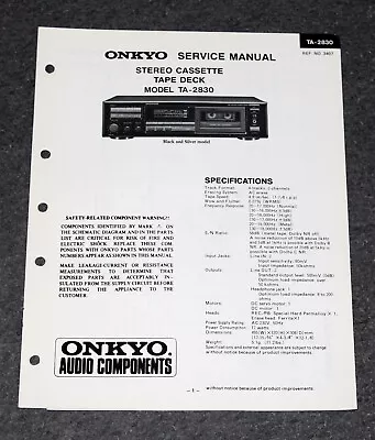 Kaufen Onkyo TA-2830 - Original Service Manual / Reparaturanleitung • 7.95€
