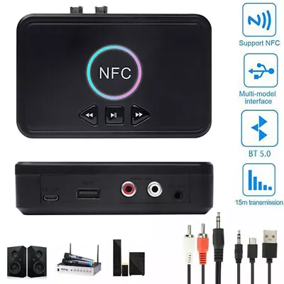 Kaufen Wireless Bluetooth-5.0 Audio Transmitter NFC Receiver Stereo HiFi Adapter AUX • 18.98€