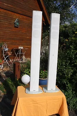 Kaufen 1 Paar Teufel Hochwertige Stand- Säulenlautsprecher In Weiß, Metalgehäuse 140W • 69€