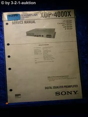Kaufen Sony Service Manual XDP 4000X Digital Equalizer Pre Amplifier (#5396) • 16€