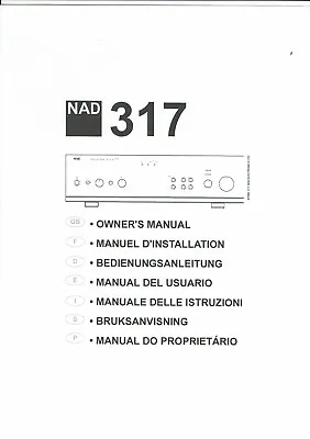 Kaufen NAD Bedienungsanleitung Für  317  User Owner´s Manual  Mehrsprachig Copy • 10.50€