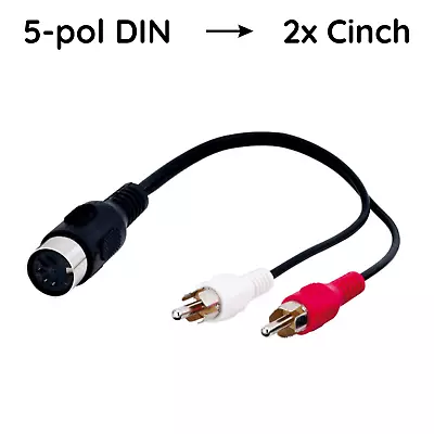 Kaufen 5 Pol DIN Buchse Zu 2x Cinch Stecker Adapter Dioden Stereo Audio Kabel 1,5m • 4.29€