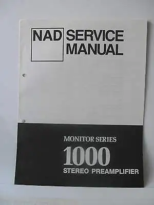 Kaufen NAD Original Service Manual MONITOR SERIES 1000 STEREO AMPLIFIER Englisch • 28.50€