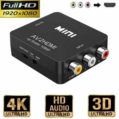 Kaufen AV Zu HDMI Adapter Konverter Full HD 1080P 4k Video Audio TV 3 RCA CVBS HDMI TOP • 11.95€