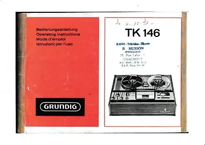 Kaufen Bedienungsanleitung-Operating Instructions Für Grundig TK 146  • 9.50€