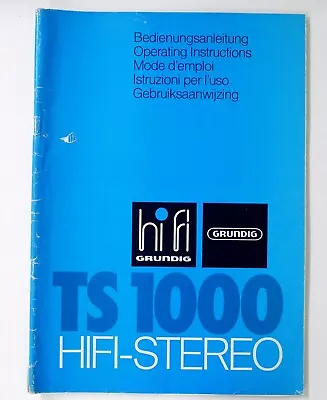 Kaufen Original GRUNDIG TS1000 Tonbandgerät Operating Instructions /Bedienungsanleitung • 46€