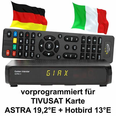 Kaufen TIVUSAT Sat-Receiver Für HD TV Neue Karten Golden Interstar Astra Hotbird Italia • 54.50€