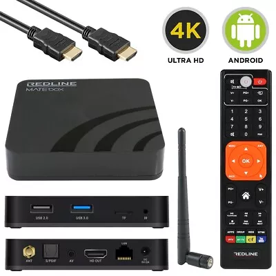 Kaufen Redline Mate Box 4K UHD HDR10 Dual-WiFi HDMI USB LAN Android 9.0 IP-Receiver • 129.90€