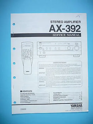 Kaufen Service Manual Für Yamaha AX-392  ,ORIGINAL • 12€