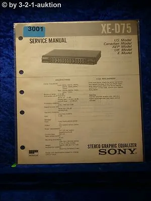 Kaufen Sony Service Manual XE D75 Graphic Equalizer (#3001) • 16€