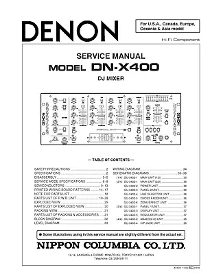 Kaufen Service Manual-Anleitung Für Denon DN-X400  • 15€