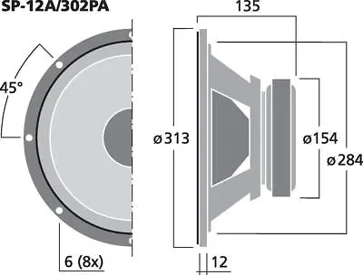 Kaufen MONACOR SP-12A/302PA PA-Tiefmitteltöner, 300 W, 8 Ω Components,  • 144.97€
