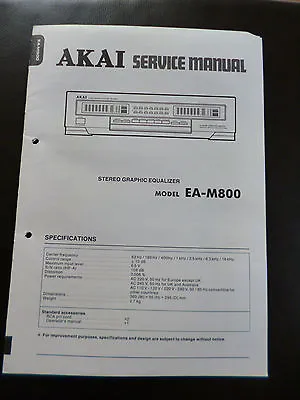 Kaufen Original Service Manual  Akai Stereo Graphic Equalizer EA-M800 • 9.90€