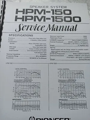 Kaufen  Pioneer HPM 150 / HPM 1500 Service Manual • 19.95€