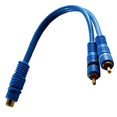Kaufen Y Kabel Adapter Weiche Verteiler Subwooferkabel Cinch Chinch RCA Kabel 20cm Blau • 3.95€