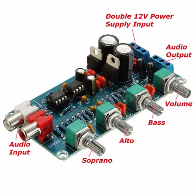 Kaufen NE5532 OP-AMP HIFI Preamplifier Amplifier Volume EQ Tone Control Board • 5.84€