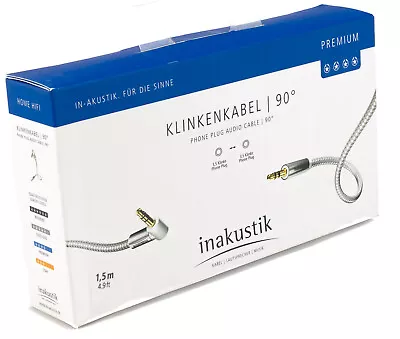 Kaufen Inakustik Premium 1,5m Stereo Klinke Kabel 3,5mm 90° Winkelstecker AUX Handy 382 • 17.95€