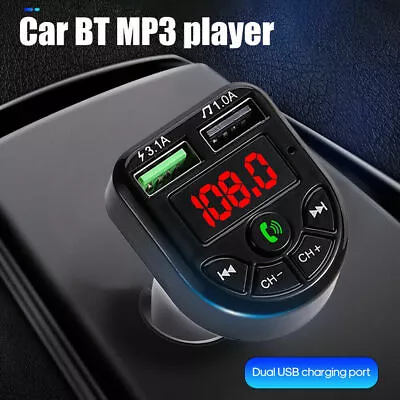 Kaufen FM Transmitter Auto Bluetooth Kfz Radio Adapter Mit Dual USB Ladegerät Für Handy • 8.99€