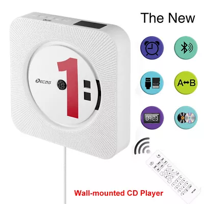 Kaufen CD-Player Wand Mounted Bluetooth USB LED Audio FM Radio Remote Hifi Lautsprecher • 48.64€
