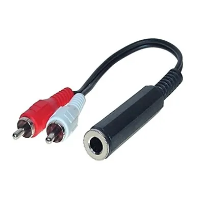 Kaufen 20cm Y Cinch Kabel Adapter 2 Chinch Stecker Auf 1 Klinke Kupplung Weiblich 6,3mm • 5.99€