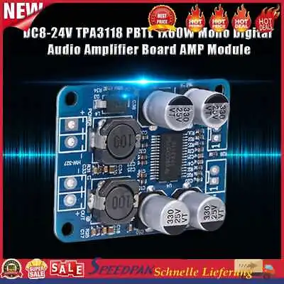 Kaufen TPA3118 PBTL Mono-Digital-Audio-Verstärkerplatine DC 8-24 V 60 W AMP-Modul-Chip • 3.92€