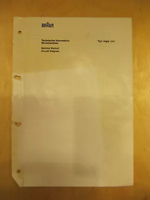 Kaufen Service Manual Für Braun Regie 350 • 15€