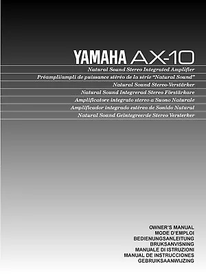 Kaufen Bedienungsanleitung-Operating Instructions Für Yamaha AX-10  • 9€