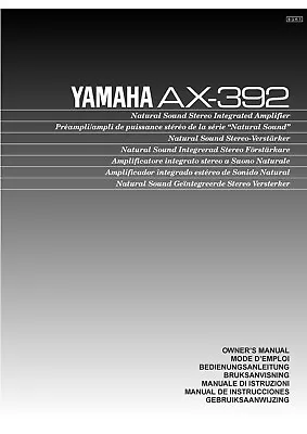 Kaufen Bedienungsanleitung-Operating Instructions Für Yamaha AX-392  • 9€