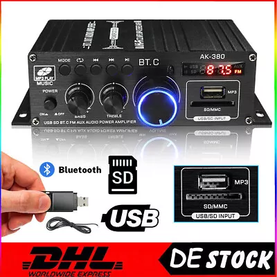 Kaufen Bluetooth Receiver Stereo Verstärker Audio Empfänger Amplifier USB Music Player • 23.99€