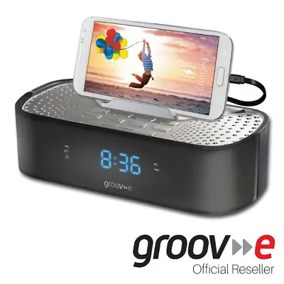 Kaufen Groov-e Zeit Kurve Radiowecker Mit USB Ladestation-schwarz-GVSP 406 • 21.33€