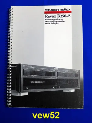 Kaufen Revox B250-s  Bedienungsanleitung  User Manual Mode D'emploi **top** (046) • 25€