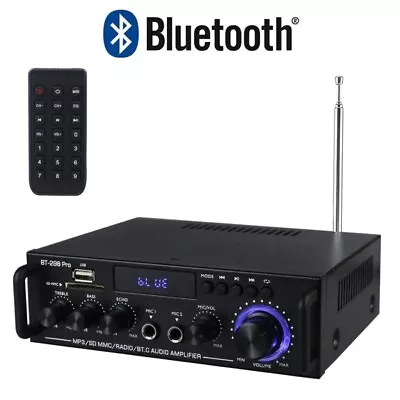 Kaufen BT-298Pro HiFi Stereo Verstärker Bluetooth FM-Radio Audio Amplifier USB Karaoke • 33.99€