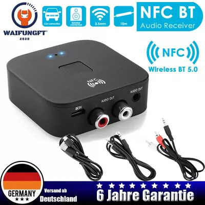 Kaufen NFC Bluetooth 5.0 Empfänger 3.5mm AUX Cinch Buchse HiFi Wireless Audio Adapter • 13.95€