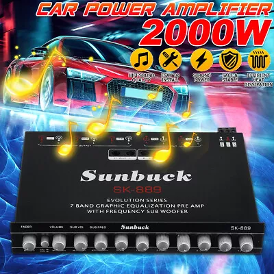 Kaufen 2000W Verstärker Equalizer 7-Band Leistungsverstärker Audio Power Amplifier  • 25.29€