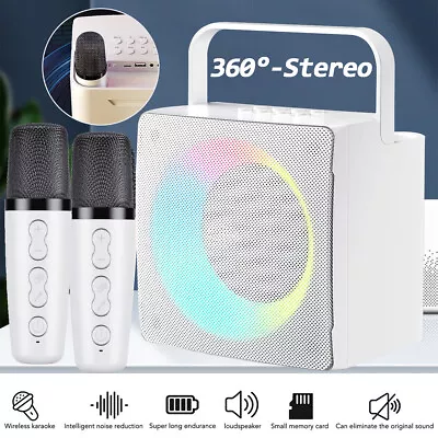 Kaufen Karaoke Maschine Kinder Bluetooth Lautsprecher Karaoke 2 Drahtlosen Mikrofonen • 30.89€