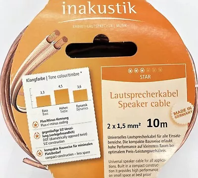 Kaufen Inakustik Star Serie, 2x1,5mm² Lautsprecherkabel-Ring 10,0 M Weiß, UVP 21,99 € • 13.89€