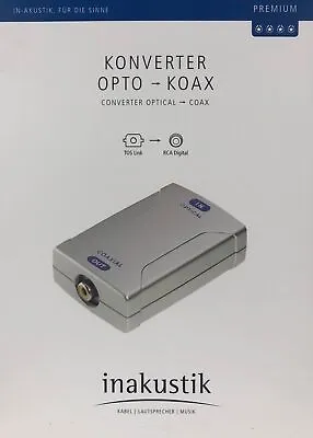 Kaufen Inakustik Premium Konverter Toslink > Koax; 230V AC, UVP 69,- € • 26.99€