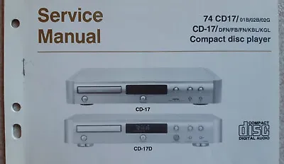 Kaufen MARANTZ SERVICE MANUAL CD Player 74 CD17 • 19.90€