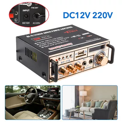 Kaufen 220V Verstärker Stereo Amplifier HIFI Digital Bluetooth FM USB Vollverstärker • 26.99€
