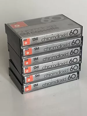 Kaufen Vintage 6x Cassette BASF Chromdioxid SM C60  Bespielbar Audio Musik Sammler • 22.90€