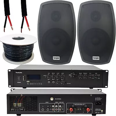 Kaufen 400W LAUT Outdoor Bluetooth System 2x Schwarz Lautsprecher Wetterfest Garten Musik • 321.19€