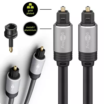 Kaufen Profi Toslinkkabel +Adapter, Toslink Optisch Digital Audio, Metallstecker 0,7-5m • 7.95€