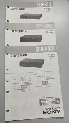 Kaufen Service Manual Sony Graphic Equalizer SEQ-V901 SEQ-V902  SEQ-910 • 20€