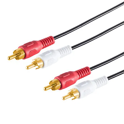 Kaufen 10m Cinch Audio Kabel Stereo 2* Chinch Stecker Vergoldet Doppelt Geschirmt • 8.97€