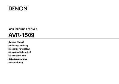 Kaufen Bedienungsanleitung-Operating Instructions Für Denon AVR-1509  • 13€